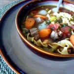 vegetable beef and noodle soup