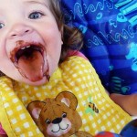 madeline eating chocolate pudding