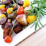 Steak, Potato, and Portobello Kebabs