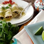 Chicken and Spinach Enchiladas with Tomatillo Sauce
