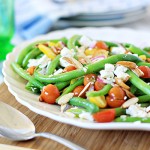 green bea, tomato, and feta salad