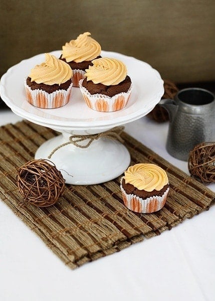 Chocolate Pumpkin Cupcakes with Citrus Pumpkin Frosting