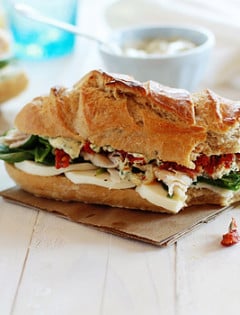 turkey baguette sandwich