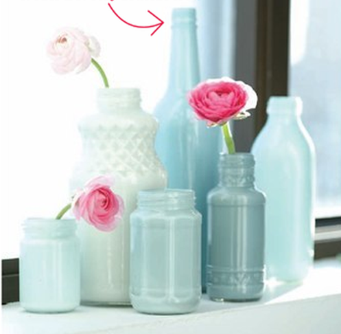 hostessgift-paintedbottlevases painted bottle vases