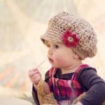 HEADBANDZ CROCHETED BABY AND TODDLER CREAM KUFI HAT WITH FLOWER