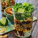layered ground chicken taco salad in a jar recipe layered ground chicken taco salad in a jar recipe