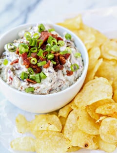 Caramelized Onion Bacon Blue Cheese Dip