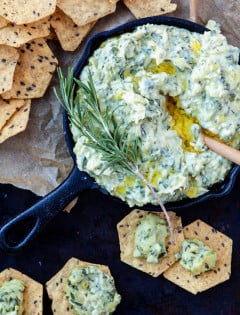 Rosemary White Bean Artichoke Spinach Dip - Easy Holiday Appetizer www.goodlifeeats.com