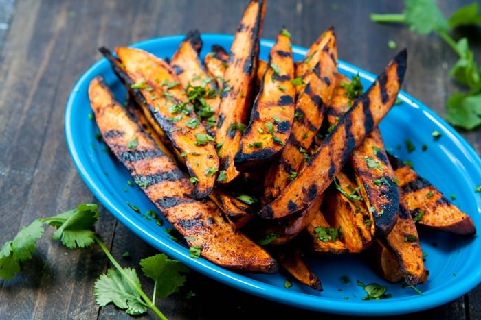 Smokey Grilled Sweet Potato Wedges