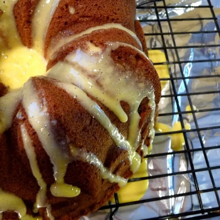 photo of cranberry orange cake with sweet orange glaze