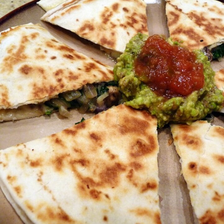 Spinach & Mushroom Quesadillas