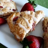 Strawberry Mascarpone Scones with Honey Milk Glaze