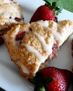 Strawberry Mascarpone Scones with Honey Milk Glaze