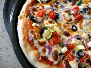 Supreme Veggie Pizza with Mozzarella and Feta