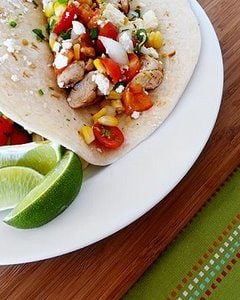 Soft Tacos With Chicken and Tomato-Corn Salsa