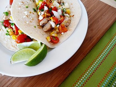Soft Tacos With Chicken and Tomato-Corn Salsa