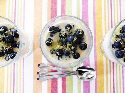 Lemon Blueberry Panna Cotta