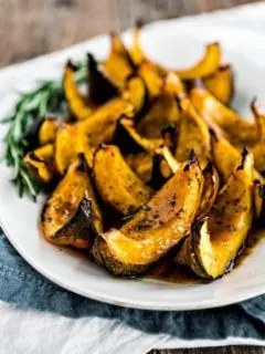 Acorn Squash Recipe for Thanksgiving - Apple Cider Roasted Squash with Rosemary