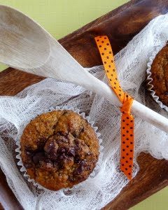 pumpkin chocolate chunk muffin