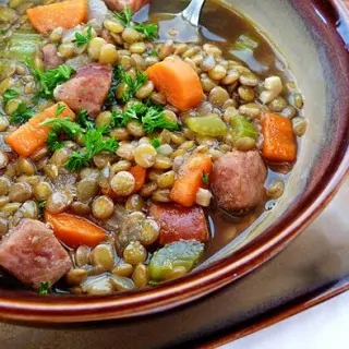 Lentil Soup with Smoked Sausage