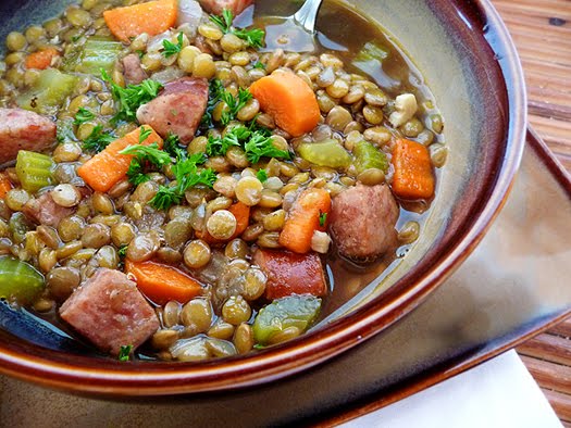 Lentil Soup with Smoked Sausage