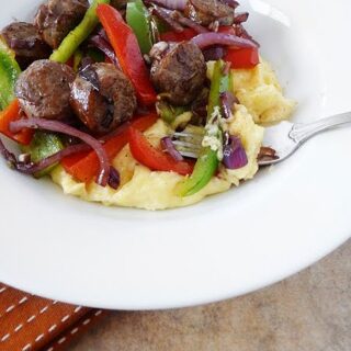 Mascarpone Polenta with Sausage and Sauteed Peppers