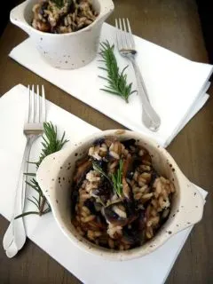 Balsamic Roasted Mushroom Risotto with Rosemary