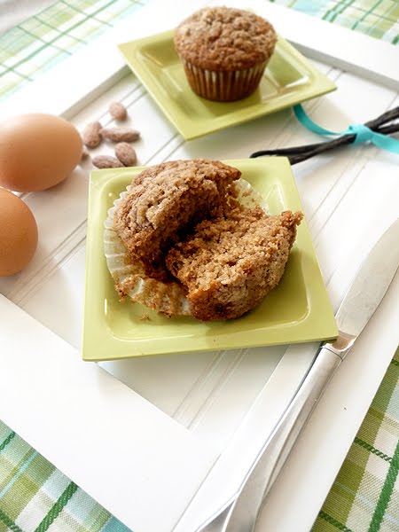 photo of pear muffins with streusel topping