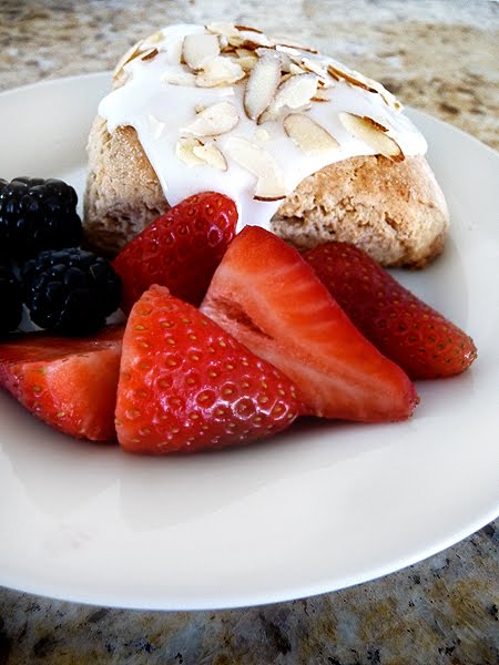 Pear Scones with Honey Almond Glaze