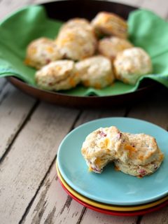Flaky Cheddar and Ham Biscuits