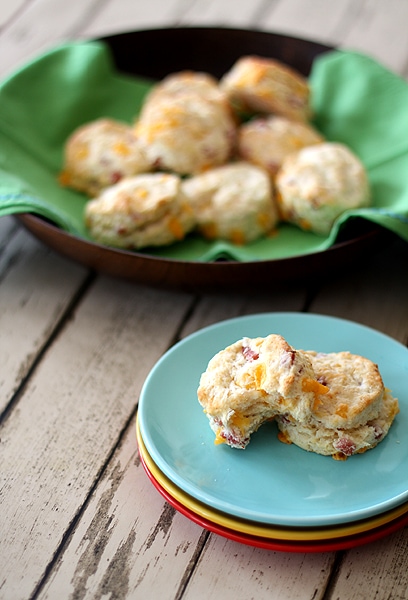 Flaky Cheddar and Ham Biscuits