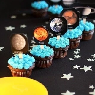 Solar System Birthday Party Cupcakes