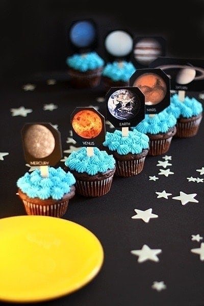 Solar System Birthday Party Cupcakes