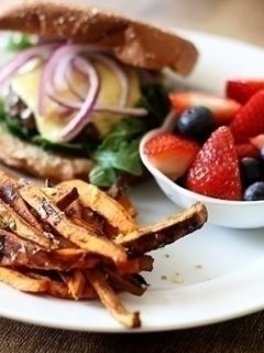 Sweet Potato Fries with Garlic and Parmesan