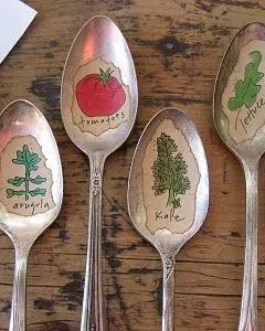 Vintage Spoon Garden Markers