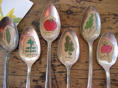 Vintage Spoon Garden Markers