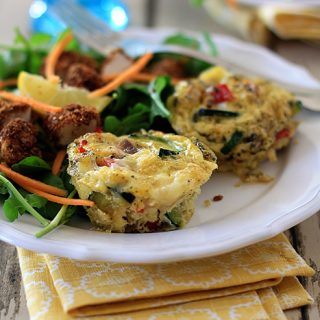 Individual Zucchini, Pepper, and Fontina Frittata