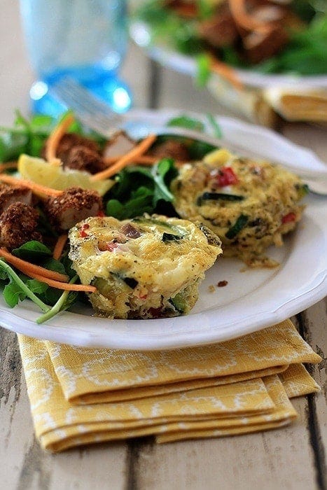 Individual Zucchini, Pepper, and Fontina Frittata