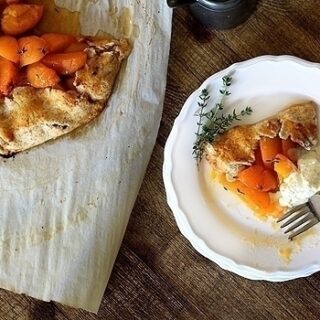 apricot-thyme galette with almond whipped cream
