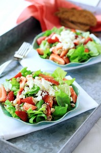 Feta and Strawberry Salad with Pistachios
