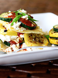 no bake grilled vegetable lasagna with feta