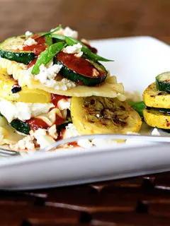 no bake grilled vegetable lasagna with feta