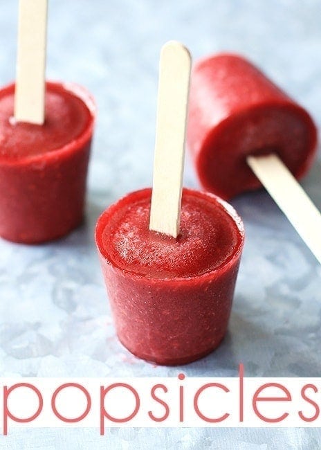 Pomegranate, Raspberry, and Nectarine Popsicles