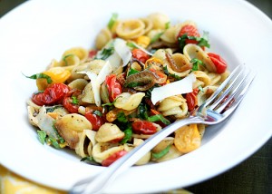 Orecchiette with Slow-Roasted Tomatoes, Basil, and Parmesan