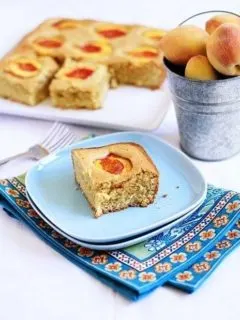 dimply peach almond cake