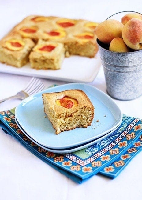 dimply peach almond cake