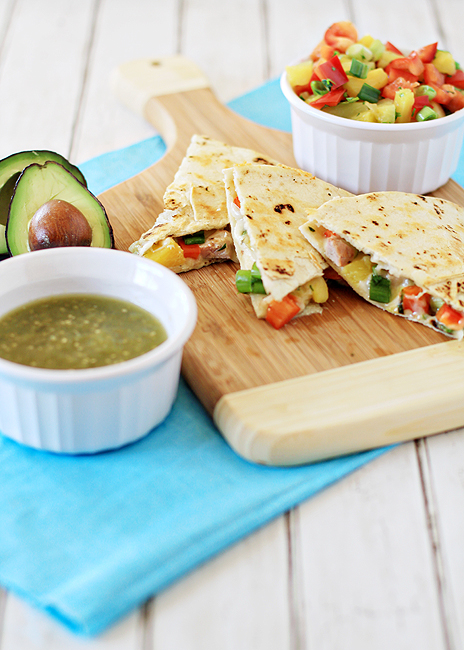 pork and pineapple quesadillas