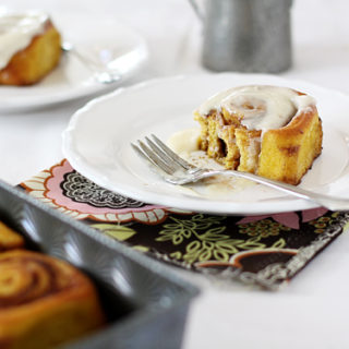 photo of Pumpkin Cinnamon Rolls on a plate