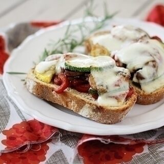 Roasted Vegetable Sandwich on Rustic Bread