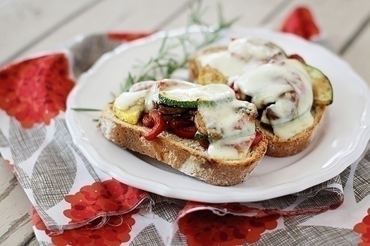 Roasted Vegetable Sandwich on Rustic Bread